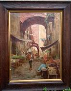 Gustavo Pisani (1877-1948) - Street Market Naples, Antiek en Kunst