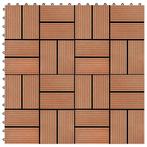 vidaXL Terrastegels 30x30 cm 1 m² HKC teakkleur 11 st, Doe-het-zelf en Bouw, Verzenden, Nieuw