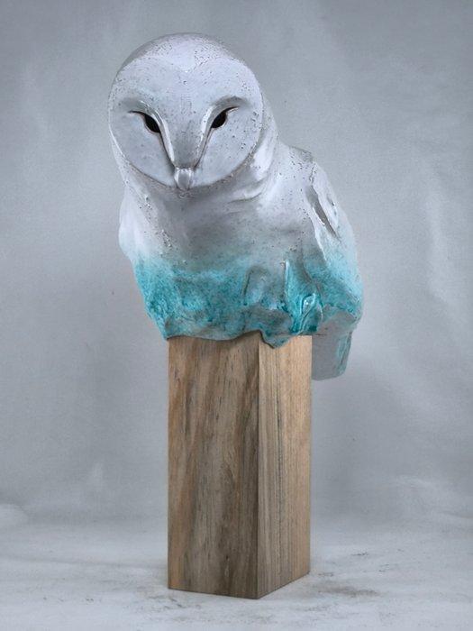 Federico Alibrio - Blue Barn owl, Antiek en Kunst, Kunst | Designobjecten