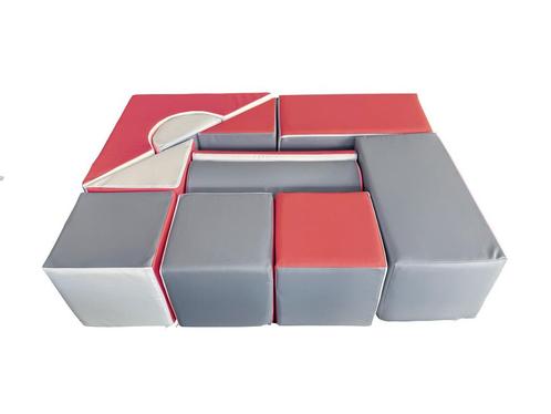 Grote foam bouwblokken in Wit, Grijs en Koraalrood - 11-d..., Kinderen en Baby's, Speelgoed | Educatief en Creatief, Nieuw, Ophalen of Verzenden
