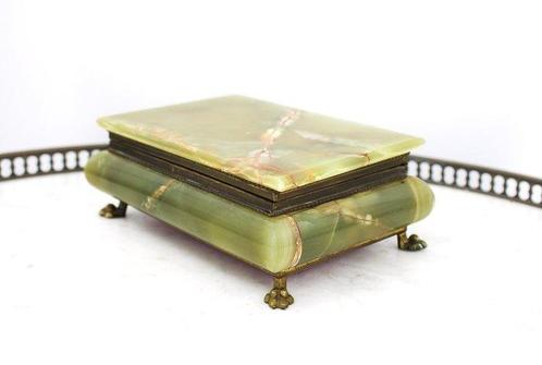 Grande boîte à bijoux en marbre donyx vert - Sieradendoos -, Antiek en Kunst, Curiosa en Brocante