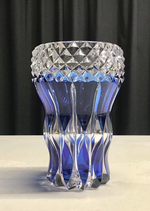 Val Saint Lambert - Vase - Teniers - Superposition de cobalt, Antiquités & Art, Curiosités & Brocante