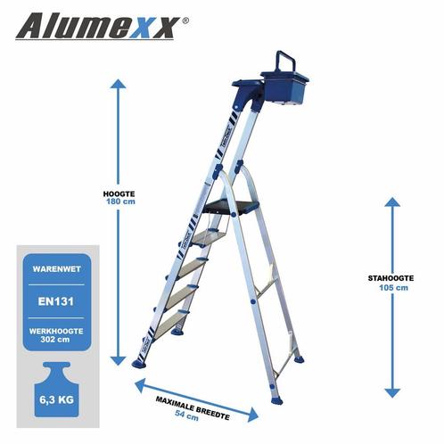 Alumexx Twin-Deck 2.0 huishoudtrap, Doe-het-zelf en Bouw, Ladders en Trappen, Verzenden