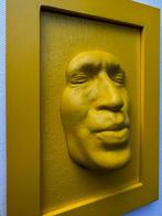 Small yellow kiss on yellow background-yellow frame