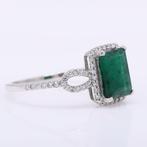 Zonder minimumprijs - Ring Platina - 1.56ct. tw. Smaragd -, Nieuw