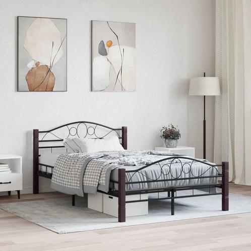 vidaXL Bedframe metaal zwart 120x200 cm, Huis en Inrichting, Slaapkamer | Bedden, Nieuw, Verzenden