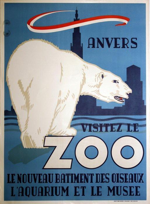 René Van Poppel - Anvers: Visitez le ZOO - BIG / LARGE, Antiek en Kunst, Kunst | Tekeningen en Fotografie