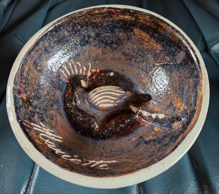 Vide-poche - Rare Vide-Poche à lOiseau de Paradis , Jacques, Antiek en Kunst, Antiek | Glaswerk en Kristal