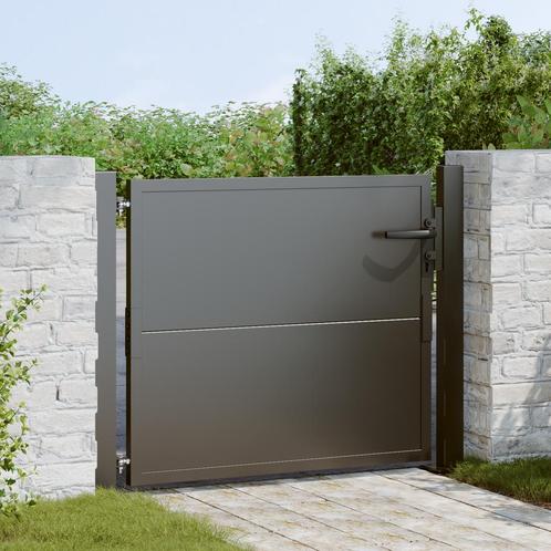 vidaXL Tuinpoort met slot Zwart 100 x 100 cm Poedercoated, Tuin en Terras, Tuinpoorten, Nieuw, Verzenden