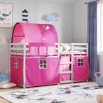 vidaXL Stapelbed met gordijnen 90x200 cm grenenhout roze, Huis en Inrichting, Slaapkamer | Bedden, Verzenden, Nieuw