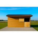 Houten paardenstal 4x3m + extra oversteek van 1,20m - 1 x, Dieren en Toebehoren, Paarden en Pony's | Zadels, Nieuw