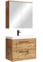 Badkamermeubel Etna 60cm eiken Badmeubel met spiegelkast, Huis en Inrichting, Badkamer | Badkamermeubels, Verzenden, Nieuw