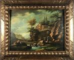 Scuola inglese (XIX), Firmato F. Leaver - Paesaggio con, Antiek en Kunst, Kunst | Schilderijen | Klassiek