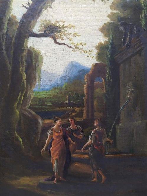 Andrea Locatelli (1695-1741), Workshop of - Tre figure di, Antiek en Kunst, Kunst | Schilderijen | Klassiek