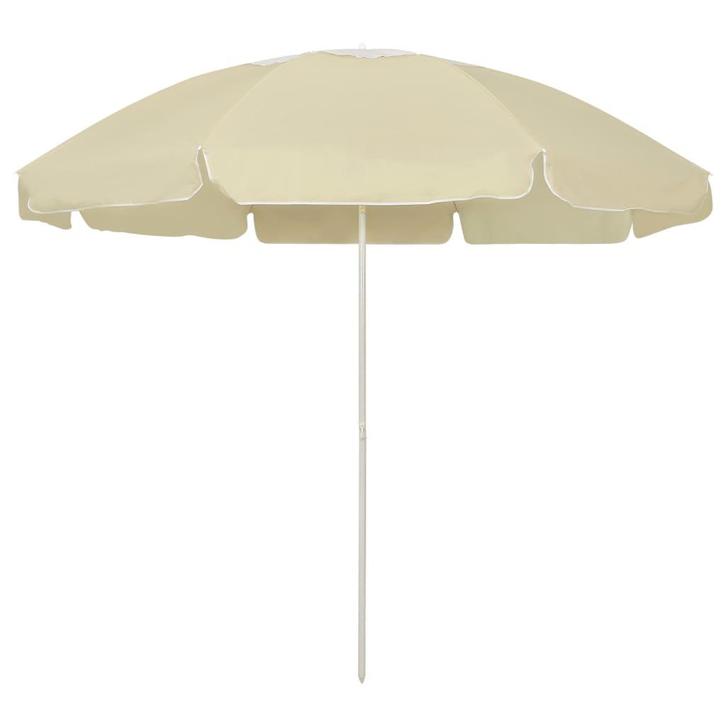 vidaXL Strandparasol 240 cm zandgeel, Tuin en Terras, Parasols, Nieuw, Verzenden