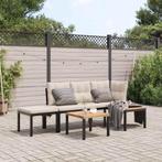 vidaXL 4-delige Loungeset met kussens gepoedercoat staal, Tuin en Terras, Tuinsets en Loungesets, Verzenden, Nieuw, Loungeset
