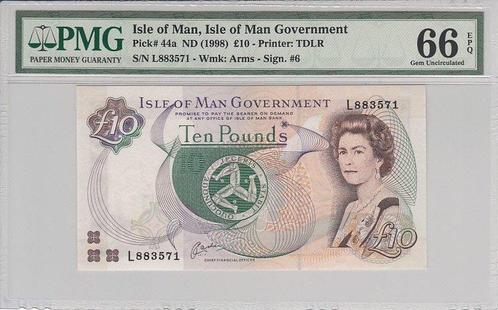 Isle Of Man P 44a 10 Pounds Nd1998 Pmg 66 Epq, Postzegels en Munten, Bankbiljetten | Europa | Niet-Eurobiljetten, België, Verzenden
