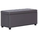 vidaXL Opberghocker 87,5 cm kunstleer grijs, Verzenden, Nieuw