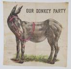 Our Donkey Party Art Fabric Mills,  Elms & Johnston,, Antiquités & Art