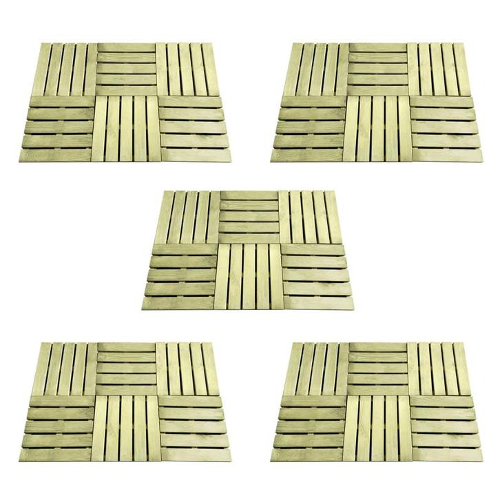 vidaXL 30 st Terrastegels 50x50 cm hout groen, Doe-het-zelf en Bouw, Vloerdelen en Plavuizen, Nieuw, Verzenden