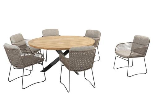 4 Seasons Outdoor Aprilla tuinset pure met Prado tafel Ø 160, Tuin en Terras, Tuinsets en Loungesets