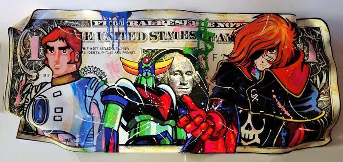 SGARRA - dollar capitaine flam, albator ,et goldorak, Antiek en Kunst, Kunst | Schilderijen | Modern