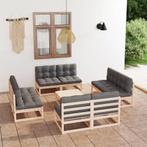 vidaXL 9-delige Loungeset met kussens massief grenenhout, Tuin en Terras, Tuinsets en Loungesets, Verzenden, Nieuw, Loungeset