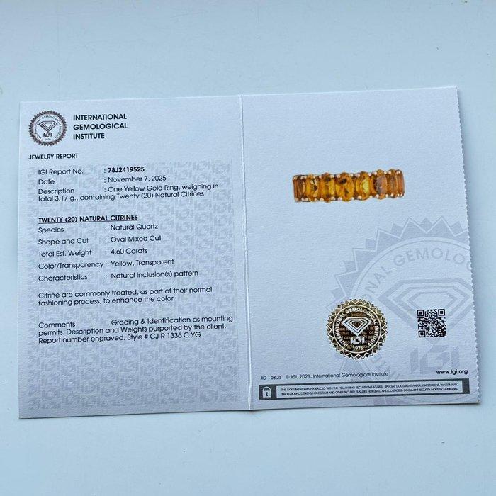 Eeuwigheidsring - 14 karaat Geel goud - 4.60ct. tw. Citrien, Handtassen en Accessoires, Antieke sieraden