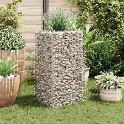 vidaXL Gabion plantenbak verhoogd 50x50x100 cm staal, Tuin en Terras, Bloempotten, Nieuw, Verzenden