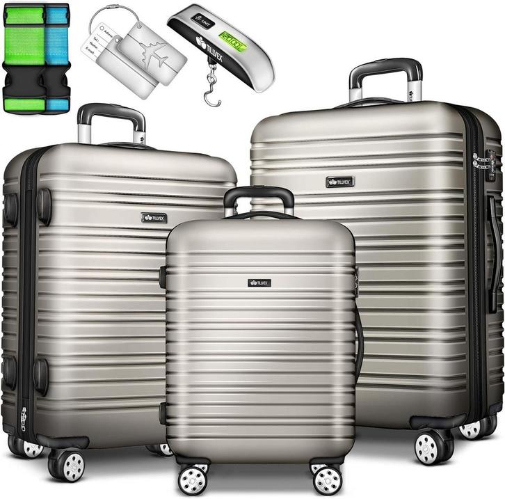 Kofferset - 3 delig - Trolley - Reiskofferset - Champagne -, Huis en Inrichting, Woonaccessoires | Overige, Verzenden