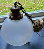 Plafonnier - Verre poli et cuivre - lampe de plafond Art, Antiek en Kunst