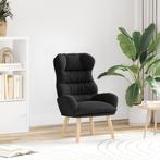 vidaXL Ligzetel Zwart Krullend Wolachtig Stof, Huis en Inrichting, Fauteuils, Verzenden, Nieuw