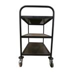 Metalen Serveertrolley – 3 Niveaus – Verrijdbaar – Zwart, Ophalen of Verzenden
