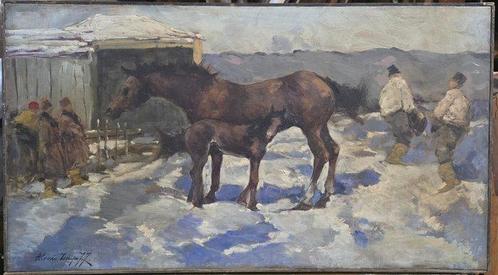 Alessio Issupoff (1889-1957) - Scena campestre, Antiek en Kunst, Kunst | Schilderijen | Klassiek