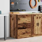 vidaXL Garagekast 60x51x85 cm massief grenenhout oud hout, Verzenden