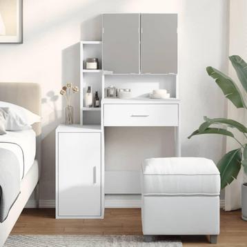 vidaXL Kaptafel met kastje 80x35x132 cm wit, Verzenden