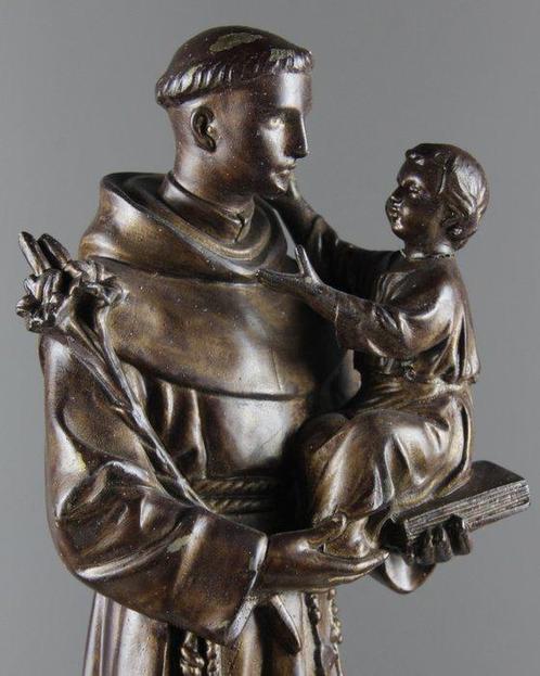 D.S.R. - Beeldje - St-Antonius van Padua - Zinklegering, Antiek en Kunst, Antiek | Boeken en Manuscripten