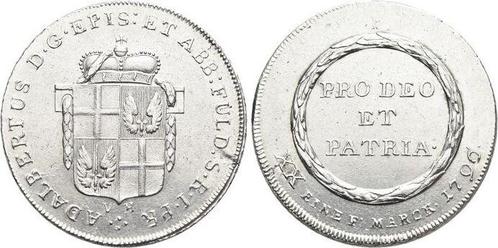 1/2 Kontributionstaler, daalder 1796 Vh Fulda-bistum Adal..., Timbres & Monnaies, Monnaies | Europe | Monnaies non-euro, Envoi