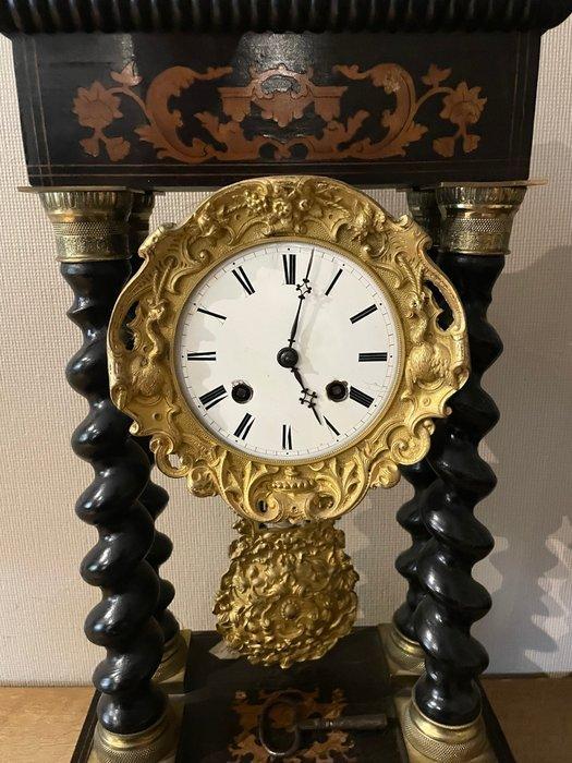 Portico klok - Hout, Messing - 1850-1900, Antiquités & Art, Antiquités | Horloges