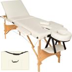 Massagetafel 3 zones met vulling en houten frame - beige, Sport en Fitness, Verzenden, Nieuw