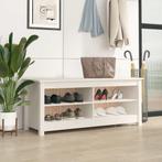 vidaXL Schoenenbank 110x38x45,5 cm massief grenenhout wit, Verzenden, Nieuw