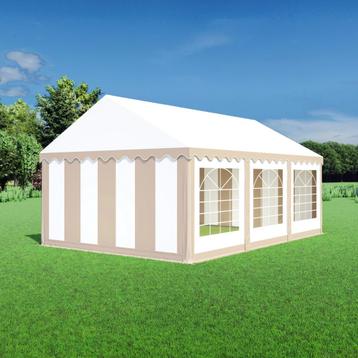 Partytent 4x6 PVC - Classic | Zandkleur / wit, Verzenden, Partytent, Nieuw, 4 tot 6 meter