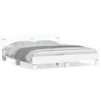 vidaXL Cadre de lit avec tête de lit blanc 160x200cm, Maison & Meubles, Chambre à coucher | Lits, Neuf, Verzenden