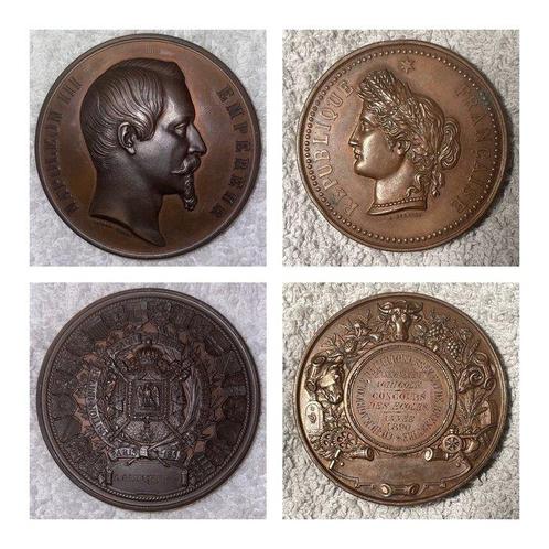 Frankrijk. Lot of 2 medals 1855/1890  (Zonder Minimumprijs), Postzegels en Munten, Munten en Bankbiljetten | Toebehoren