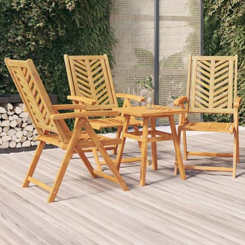 vidaXL Chaises de jardin inclinables 3 pcs bois massif, Tuin en Terras, Tuinsets en Loungesets, Verzenden