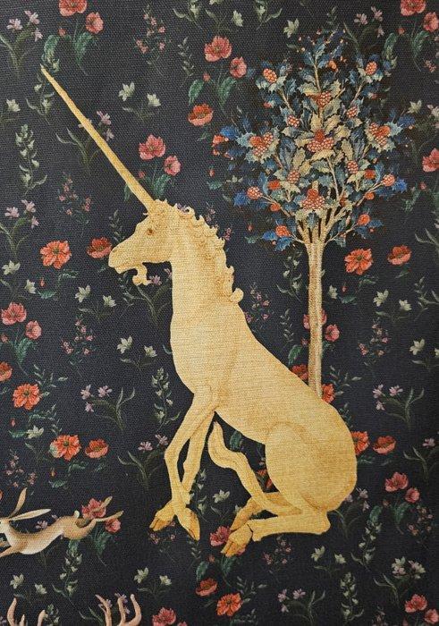 300x280cm! Renaissance-luxe stof met eenhoorns - klassiek, Antiquités & Art, Antiquités | Meubles | Tables