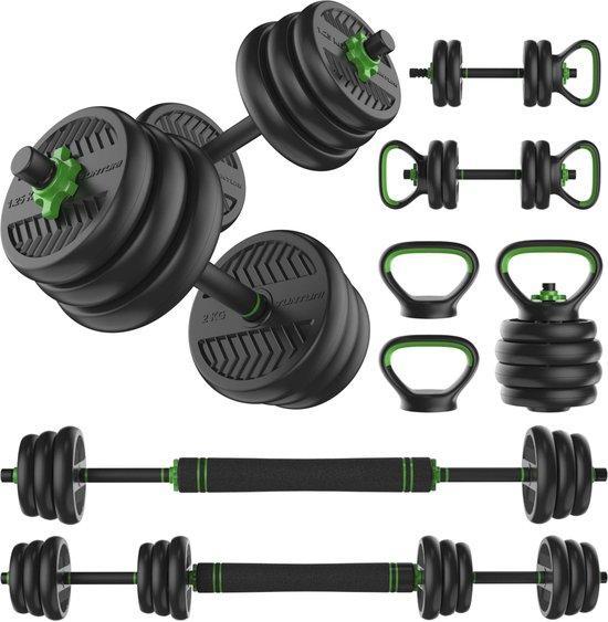 Tunturi Halterset en Dumbbells Vinyl 20 kg – Gewichten Set, Sport en Fitness, Fitnessmaterialen, Ophalen of Verzenden