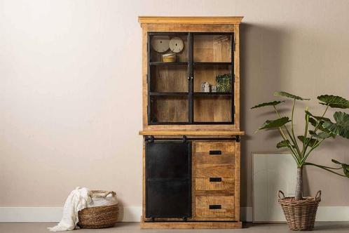 Buffetkast Mangohout Milan 100 Met Deurtjes Recht, Huis en Inrichting, Kasten | Buffetkasten, Nieuw, Verzenden