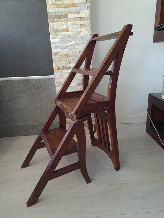 Stoel - Hout - bibliotheektrap, Antiek en Kunst, Curiosa en Brocante