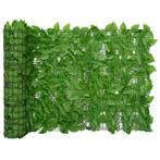 vidaXL Balkonscherm met groene bladeren 400x75 cm, Verzenden